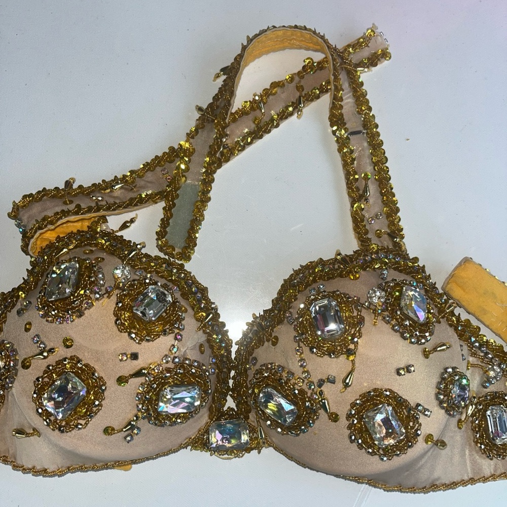 Embellished Gold Intimate Bra